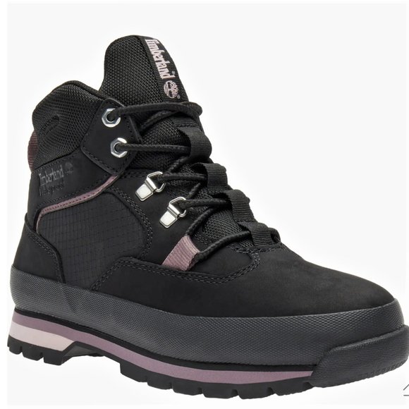 TIMBERLAND EURO HIKER WATERPROOF MID HIKER BLACK NUBUCK WOMENS 7 M WITH BOX - Picture 1 of 16